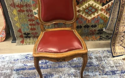 Chaise XVIII avec assise en cuir